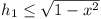 h_1 <= \sqrt{1 - x^2}