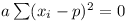 a\sum(x_i - p)^2 = 0