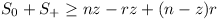 S_0 + S_+ >= nz - rz + (n-z)r