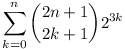 \sum_{k=0}^n {2n+1 \choose 2k+1} 2^{3k}