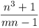 (n^3 + 1)/(mn - 1)