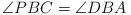 \angle PBC = \angle DBA