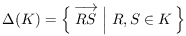 Delta(K) = { RS | R, S \in K }