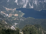 [View down from cable car station, showing the cables]