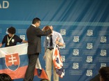 [Sergei receiving his medal]